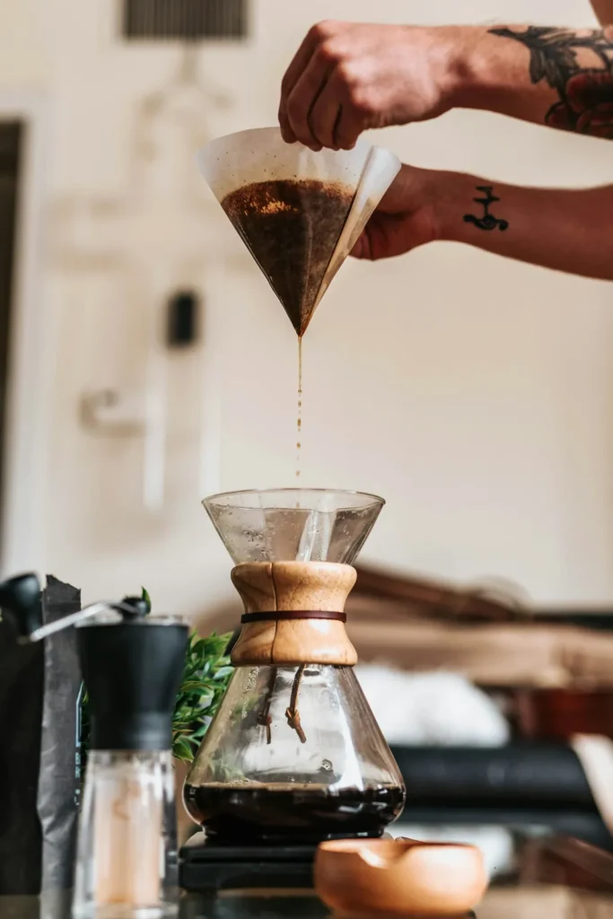 Coffee dripping into a glass carafe