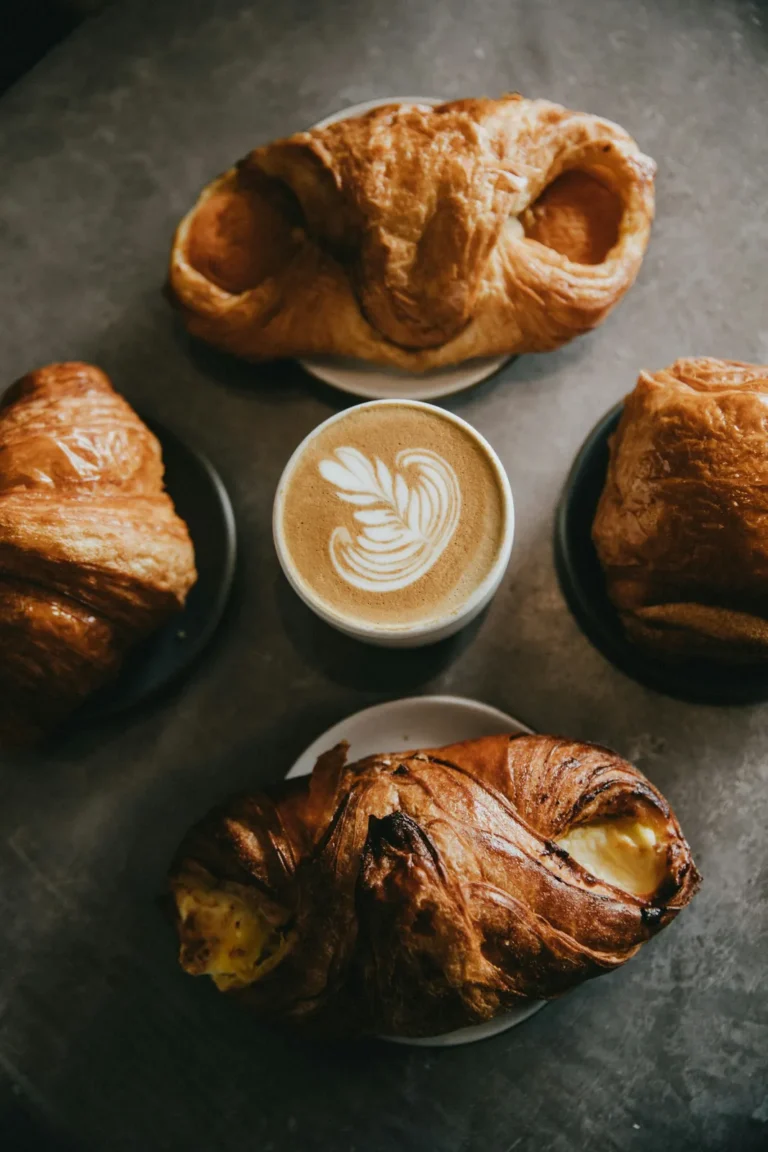 Latte and pastries from above