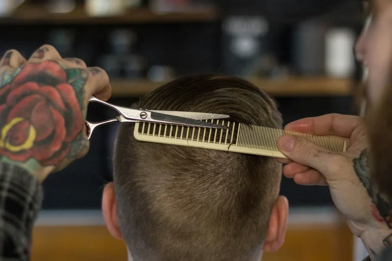 Scissor-over-comb on a short cut
