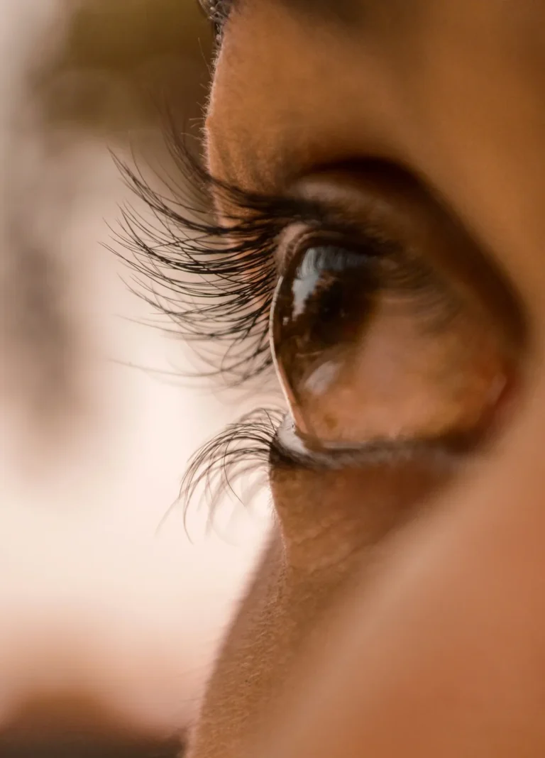 Long lashes in profile