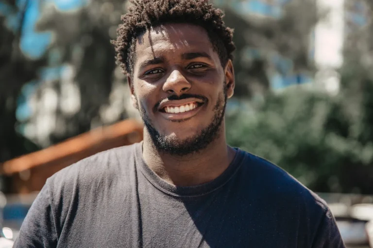 Therapist smiling outdoors