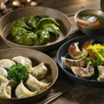 Dumplings in several bowls