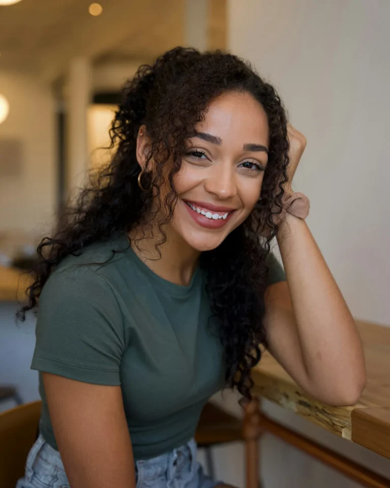 Studio artist smiling