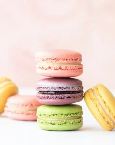 Stack of pastel macarons