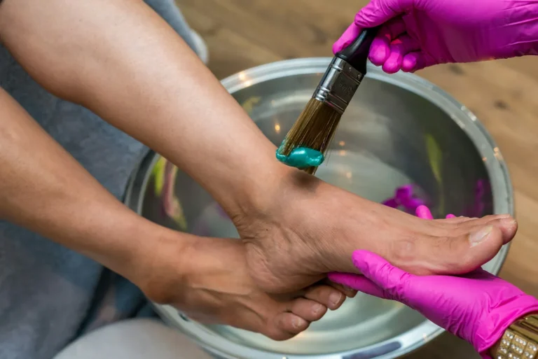 Foot scrub in a pedicure bowl