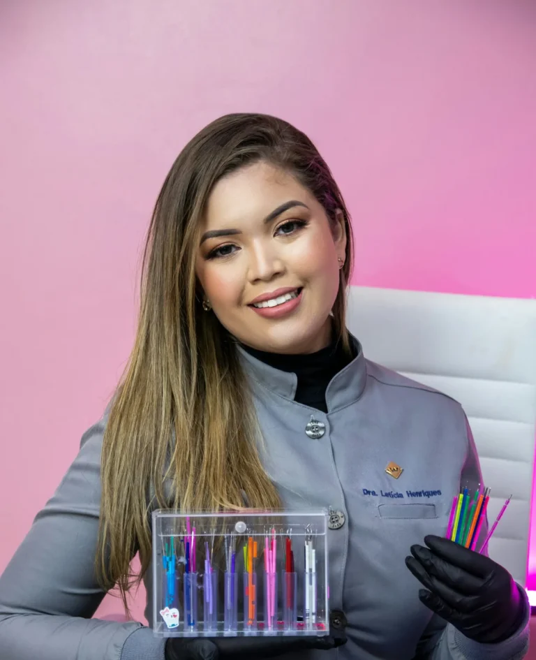 Nail technician holding her art kit
