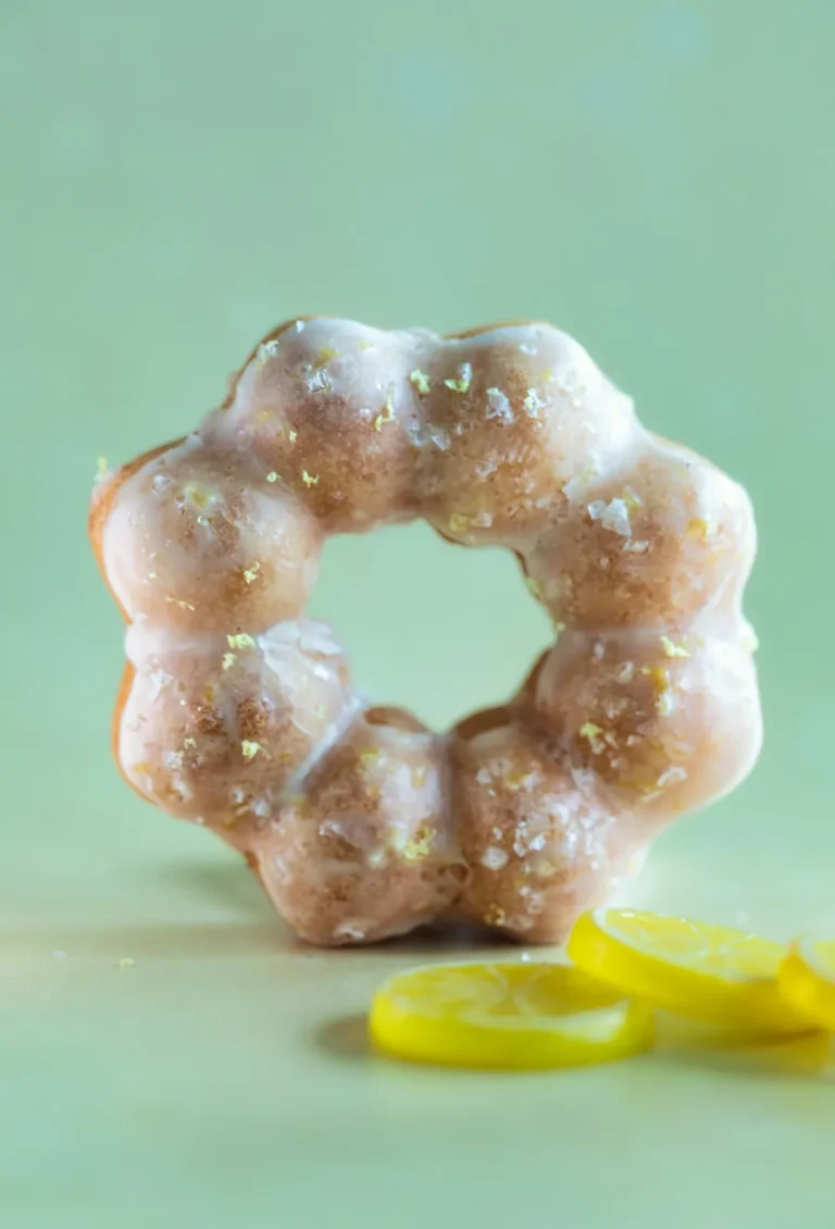 Glazed mochi donut with lemon slices