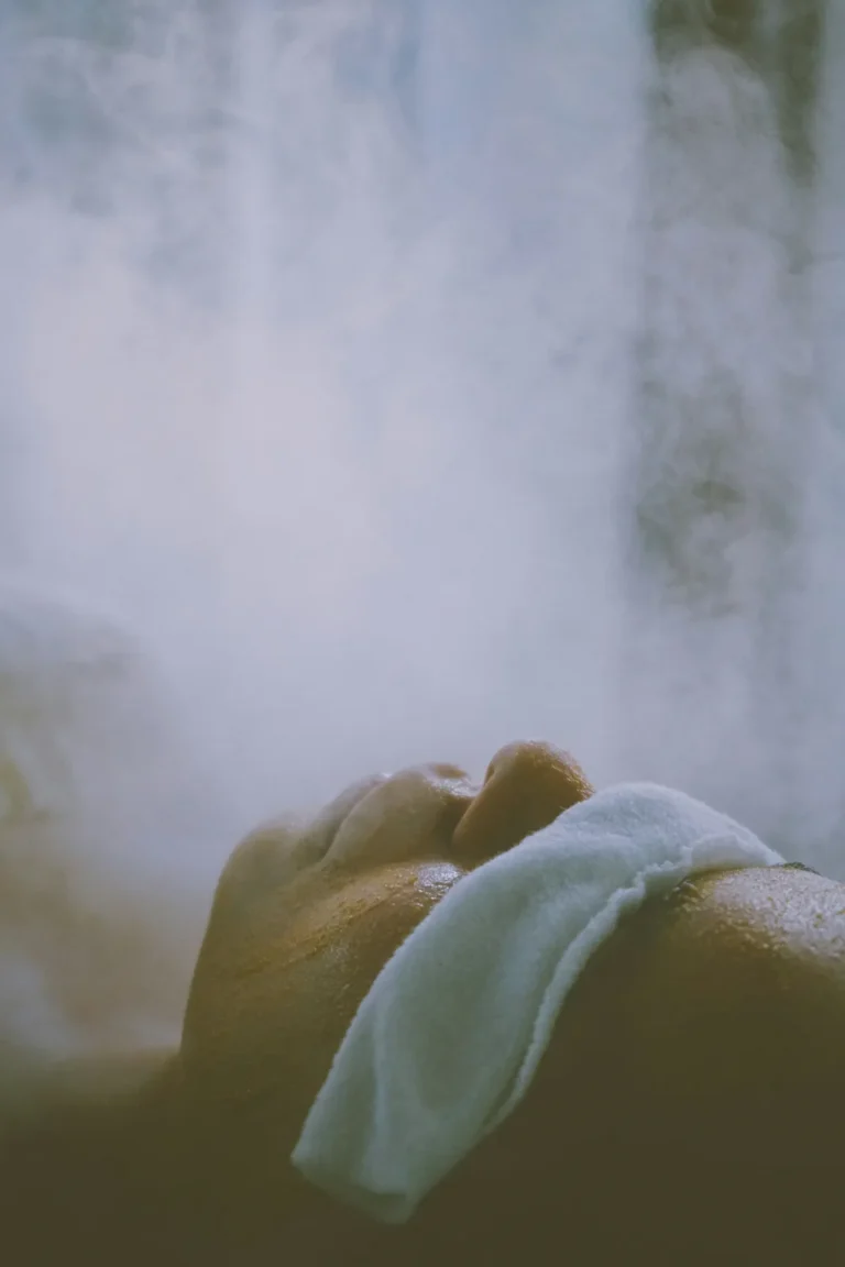 Warm steam over the skin