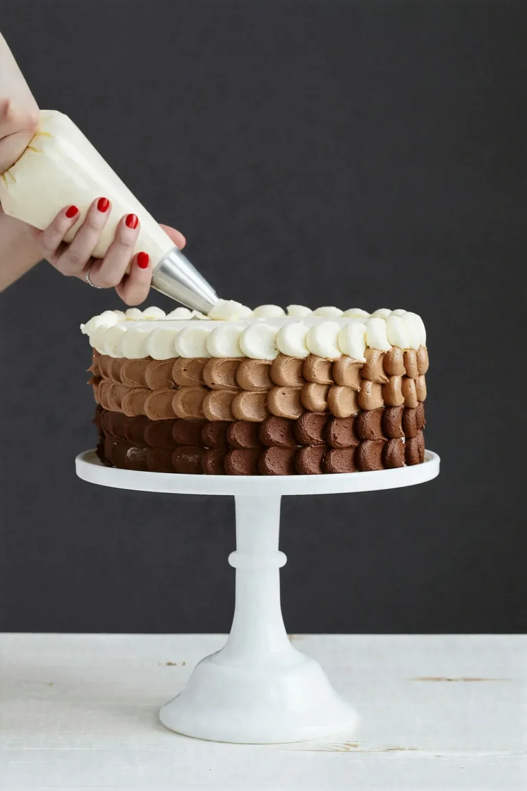 Piping ombre buttercream rosettes