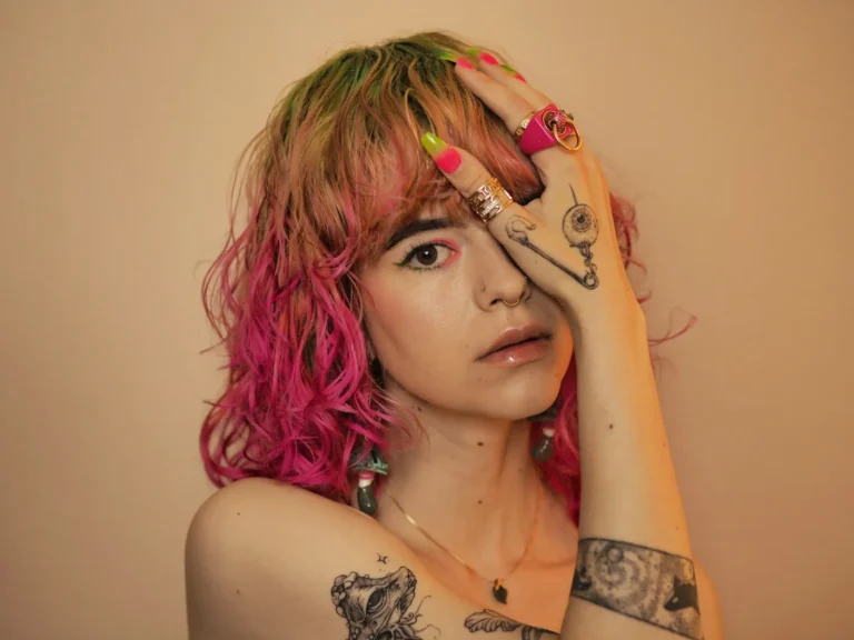 Pink and green curls