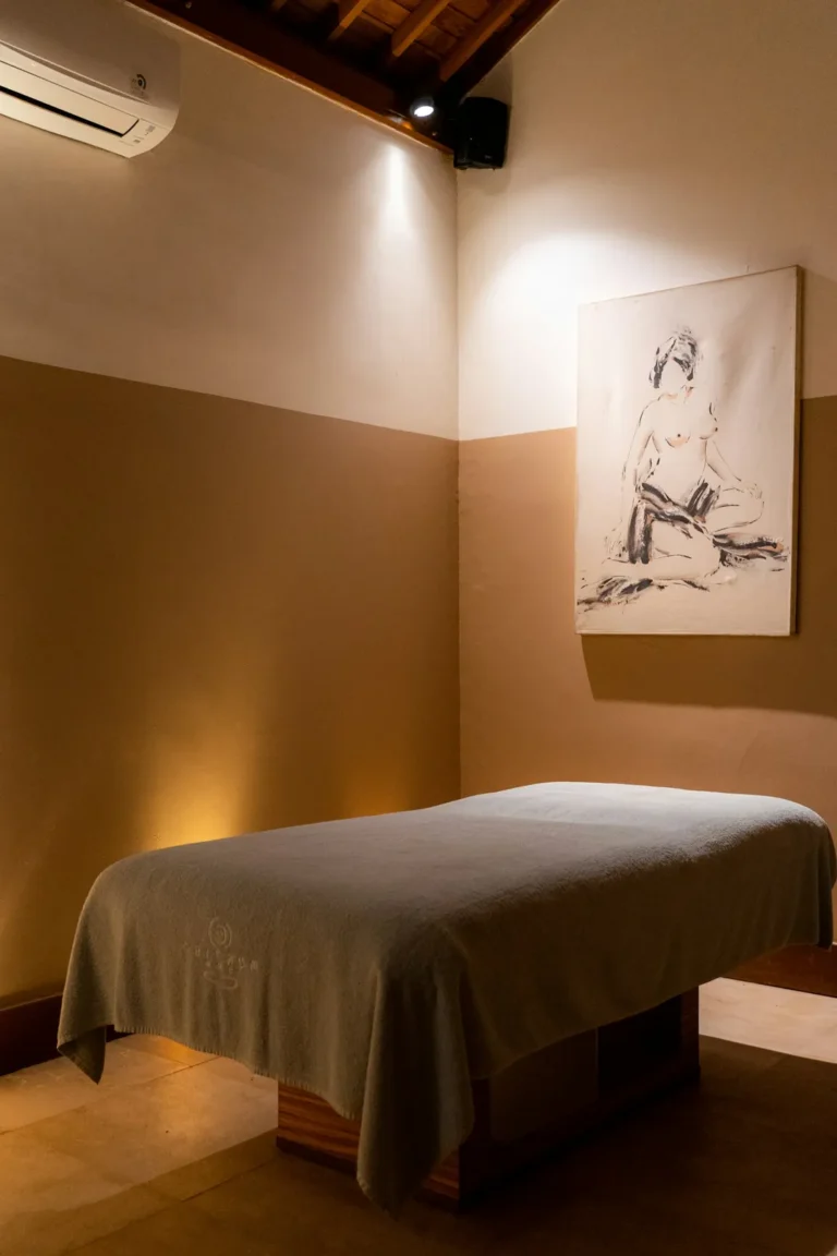 Warm, quiet massage room