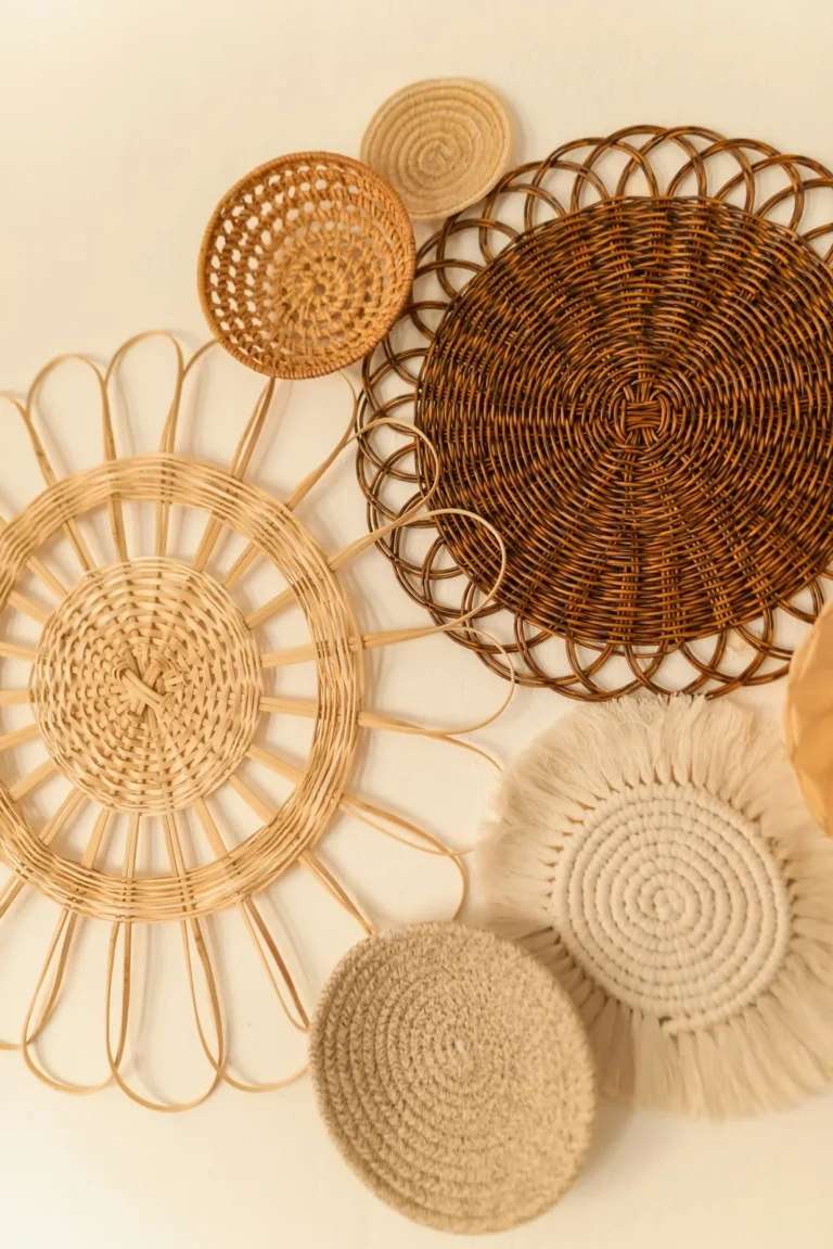 Rattan and woven wall plates