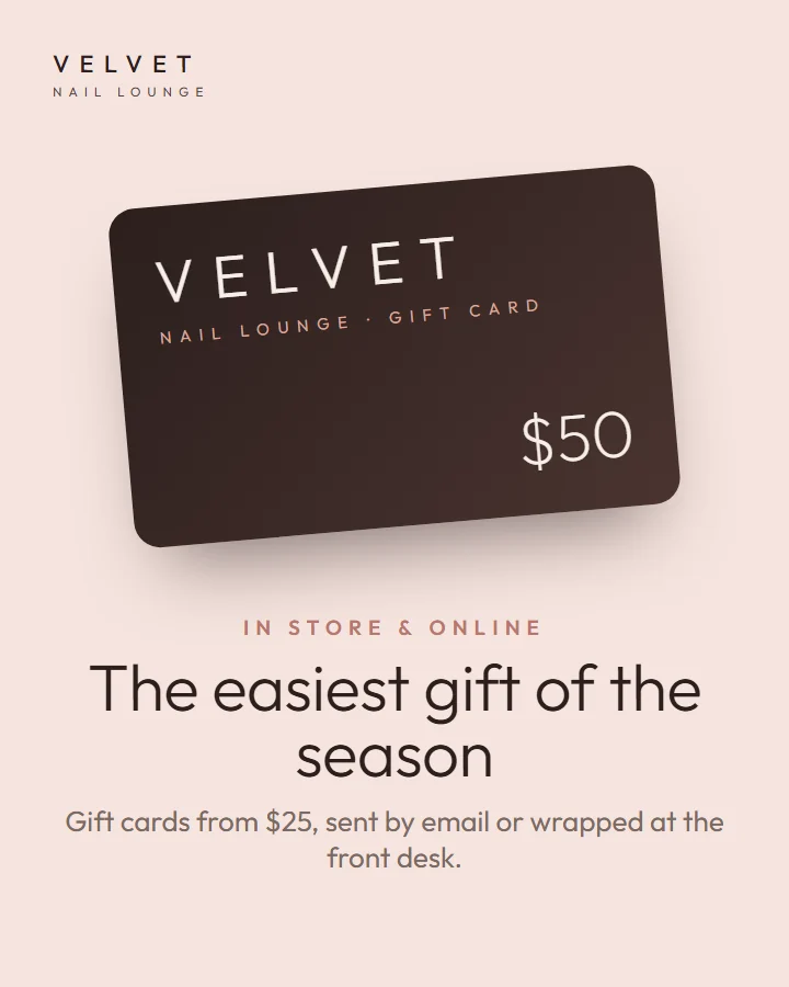 Bài post gift card của Velvet Nail Lounge cho mùa lễ